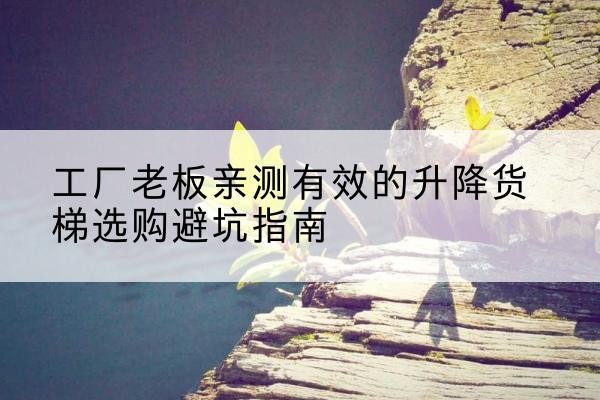 晋城升降货梯怎么选-工厂老板亲测有效的升降货梯选购避坑指南