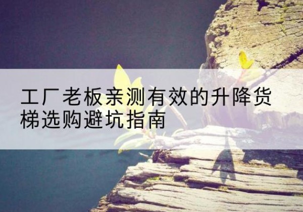 晋城升降货梯怎么选-工厂老板亲测有效的升降货梯选购避坑指南